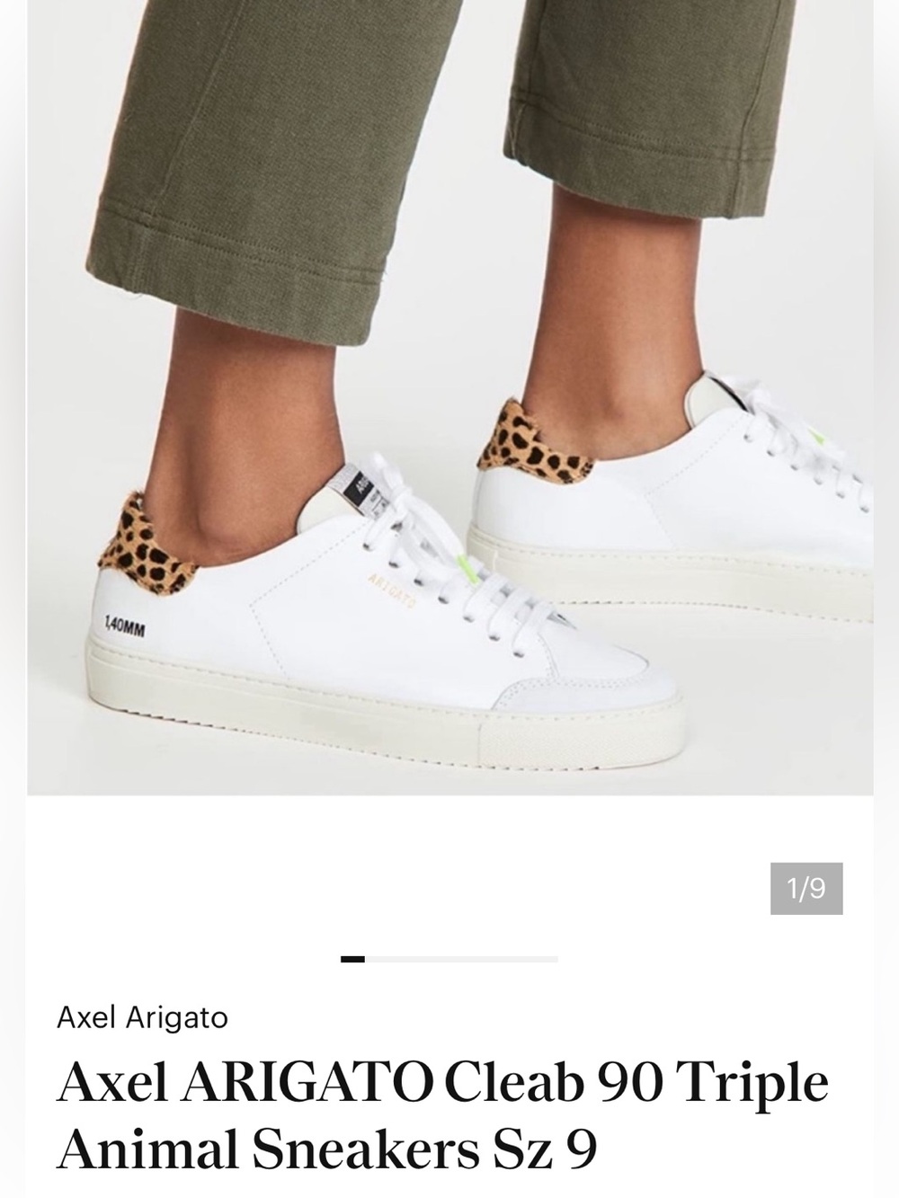 Axel Arigato White Leather Sneakers with Leopard Heel Tab
